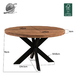 Moloo Table repas ronde 4 personnes - Manguier pas cher