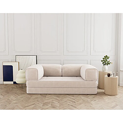 Lisa Design Poppy - canapé 3 places convertible en velours côtelé