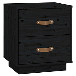 Decoshop26 Table de chevet 2 tiroirs - Noir