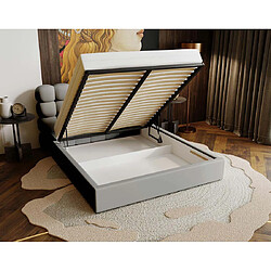 Bestmobilier Lotus - lit coffre - 160x200 cm - sommier inclus - en velours