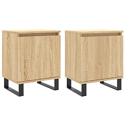 Decoshop26 Lot de 2 tables de chevet murales - Chêne