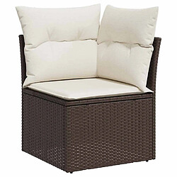 Acheter vidaXL Ensemble de canapé de jardin 7 pcs Marron et Crème polyrotin