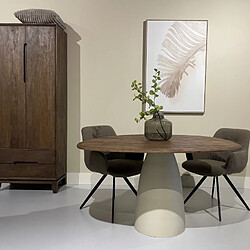 Moloo DYLON-Table à manger Ronde 4 personnes D140 bois massif brun