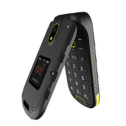 Hammer Téléphone renforcé à clapet Double écran Batterie 1200mAh Bouton SOS Noir