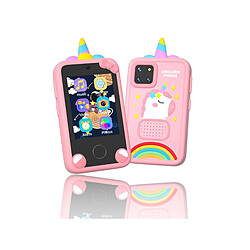 Avizar Téléphone Éducatif Unicorn pour Enfant 48MP Écran 2,8" LCD Tactile Antichoc Rose
