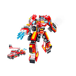 Avizar Jeu de Construction 10 en 1 Robot Véhicule Pompier 731 Briques Assemblable Bleu / Rouge