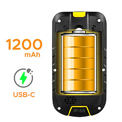 Acheter Hammer Téléphone renforcé à clapet Double écran Batterie 1200mAh Bouton SOS Noir