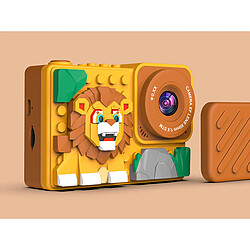 Avizar Appareil Photo Numérique pour Enfant 18MP Rotatif Lion avec Mini-Jeux et Filtres Jaune