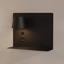 Barcelona LED Liseuse murale avec port USB et USBC "BASKOP" - 6W - Gauche et- Blanc Chaud