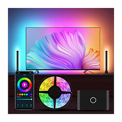 Avizar Kit LED Intelligent pour TV avec Contrôle Vocal WiFi et 2 Modules Latéraux Noir