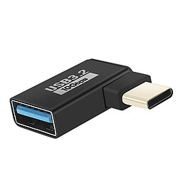 LinQ Adaptateur OTG USB femelle vers USB-C mâle Transfert 10 Gbps et Charge Noir