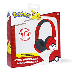 Avis Pokemon Casque Bluetooth 5.3 pour Enfant Design Pokéball Pliable Rouge