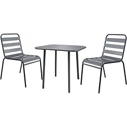 Habitat Et Jardin Salon de jardin repas en métal Bilbao - 2 places - Gris