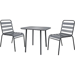 Habitat Et Jardin Salon de jardin repas en métal Bilbao - 2 places - Gris