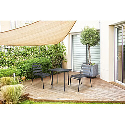 Habitat Et Jardin Salon de jardin repas en métal Bilbao - 2 places - Gris