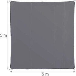 Helloshop26 Voile d'ombrage carré 5 x 5 m gris 13_0002929_4