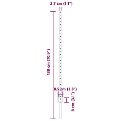 vidaXL Poteau de clôture. 5 pcs Gris 140 cm Acier pas cher