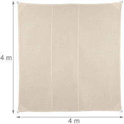 Helloshop26 Voile d'ombrage carré 4 x 4 m beige 13_0002942_3