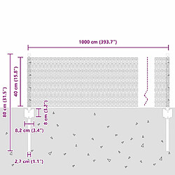 vidaXL Clôture en fil soudé 10 x 0,4 m (l x h) Acier recouvert de PVC pas cher