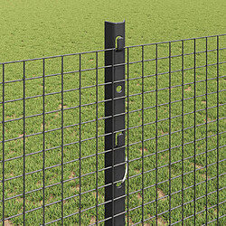 Acheter vidaXL Clôture en fil soudé avec poteau 10 x 1,2 m Gris Maille