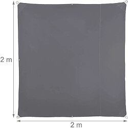 Helloshop26 Voile d'ombrage carré 2 x 2 m gris 13_0002929