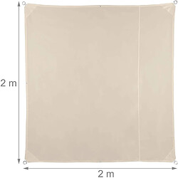 Helloshop26 Voile d'ombrage carré 2 x 2 m beige 13_0002942
