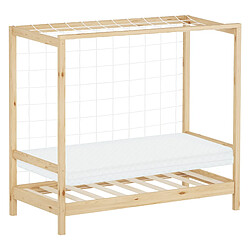 ML-Design Kinderbett mit Matratze Kiefernholz Jugendbett Einzelbett Lattenrost 70x140 cm
