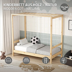 ML-Design Kinderbett mit Matratze Kiefernholz Jugendbett Einzelbett Lattenrost 70x140 cm