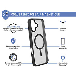 Bigben Coque Renforcée iPhone 16 Plus AIR FROST Compatible MagSafe Frost Noire - Garantie à vie Force Case