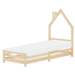 ML-Design Kinderbett mit Matratze Jugendbett Kiefernholz Einzelbett Lattenrost 90 x 200 cm