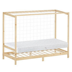 ML-Design Kinderbett mit Matratze Jugendbett Einzelbett Lattenrost Kiefernholz 90x200 cm
