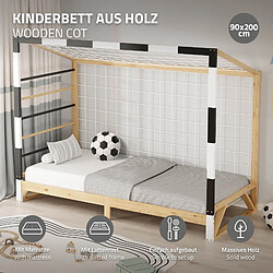 ML-Design Kinderbett mit Matratze Einzelbett Jugendbett Lattenrost Kiefernholz 90x200 cm