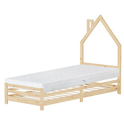 ML-Design Kinderbett mit Matratze Jugendbett Einzelbett Kiefernholz Lattenrost 90 x 200 cm