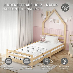 ML-Design Kinderbett mit Matratze Jugendbett Einzelbett Kiefernholz Lattenrost 90 x 200 cm
