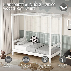 ML-Design Kinderbett mit Matratze Kiefernholz Jugendbett Einzelbett Lattenrost 70x140 cm