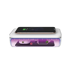 Avizar Boîte de Stérilisateur UV Objets avec Charge sans fil Qi Désinfection Efficace Blanc
