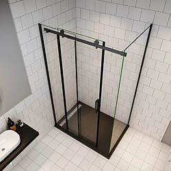 Avis Aica sanitaire Cabine de douche Nara9 - 140 x 90 x 200 cm - Noir mat