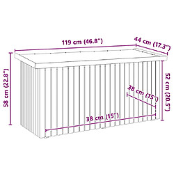 vidaXL Boîte de Rangement de Jardin Naturel 119 x 44 x 58,5 cm pas cher