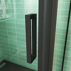 Acheter Aica Sanitaire Aica Cabine De Douche 120x90x195cm Porte De Douche Avec L'amortisseur Cabine De Douche En 8mm Verre Anticalcaire Profilé Noir Mat