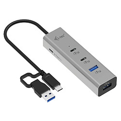 I-tec Hub USB 4 ports USB-A/USB-C - Argent