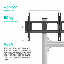 Acheter ONKRON Support Mobile en Aluminium pour Mur Video ,4 Écrans de 43 - 55,et 50 kg, FSPRO2L-22