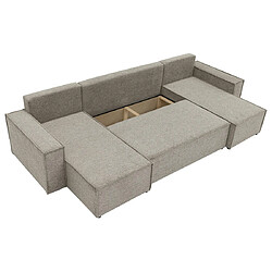 Avis Bestmobilier Cezanne - Canapé panoramique en U 7 places convertible avec coffre en tissu texturé