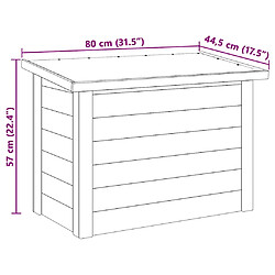 vidaXL Boîte de rangement Naturel 80 x 44,5 x 57,5 cm Pinède imprégnée pas cher