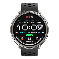 Acheter Montre connectée Amazfit Active2 NFC round Black leather+red strap
