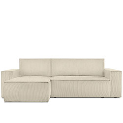 Konsimo Canapé d'angle universel NAPI Canapé d'angle universel NAPI convertible avec coffre - Crème