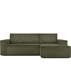 Konsimo Canapé d'angle droit NAPI II Canapé d'angle Droit NAPI convertible avec coffre - Olive