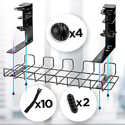 Acheter Duronic CMH2 Support de Gestion des Câbles à placer sous un Bureau Tiroir pour rangement et organisation des câbles et fils pour Installation Bureautique