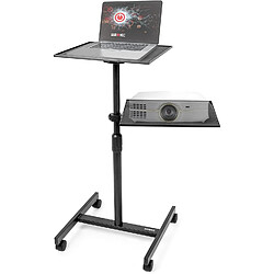 Duronic WPSLS2 Table de Travail Mobile | Bureau Assis-Debout | Support à roulettes pour PC ou projecteur | Hauteur Ajustable de 67,5 à 100 cm | 2 Plateformes de 42,4 x 37,4 cm | Capacité 10 kg