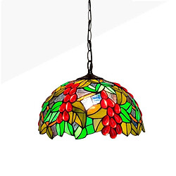 Barcelona LED Suspension d'inspiration Tiffany avec mosaïque florale en verre