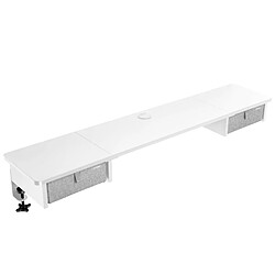 Duronic DD2 WE Planche de 120 cm avec 2 Tiroirs pour Bureau | Compatible avec Plateaux TT120 TT140 TT160 de | Structure réglable en Hauteur Vendue séparément TM51 ou TM61 | Blanc | MDF